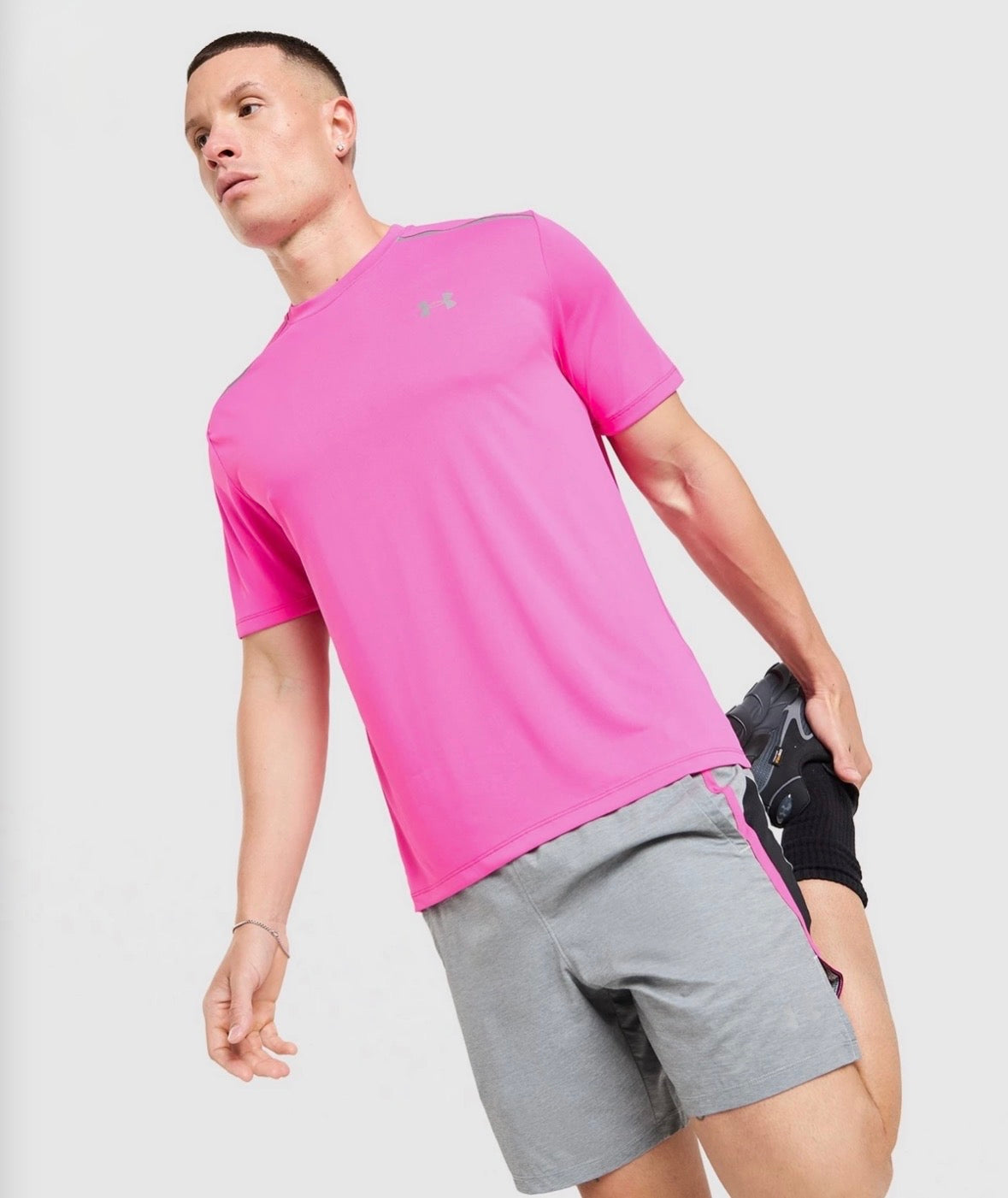 T-shirt Running Under Armour - Rose Reflective