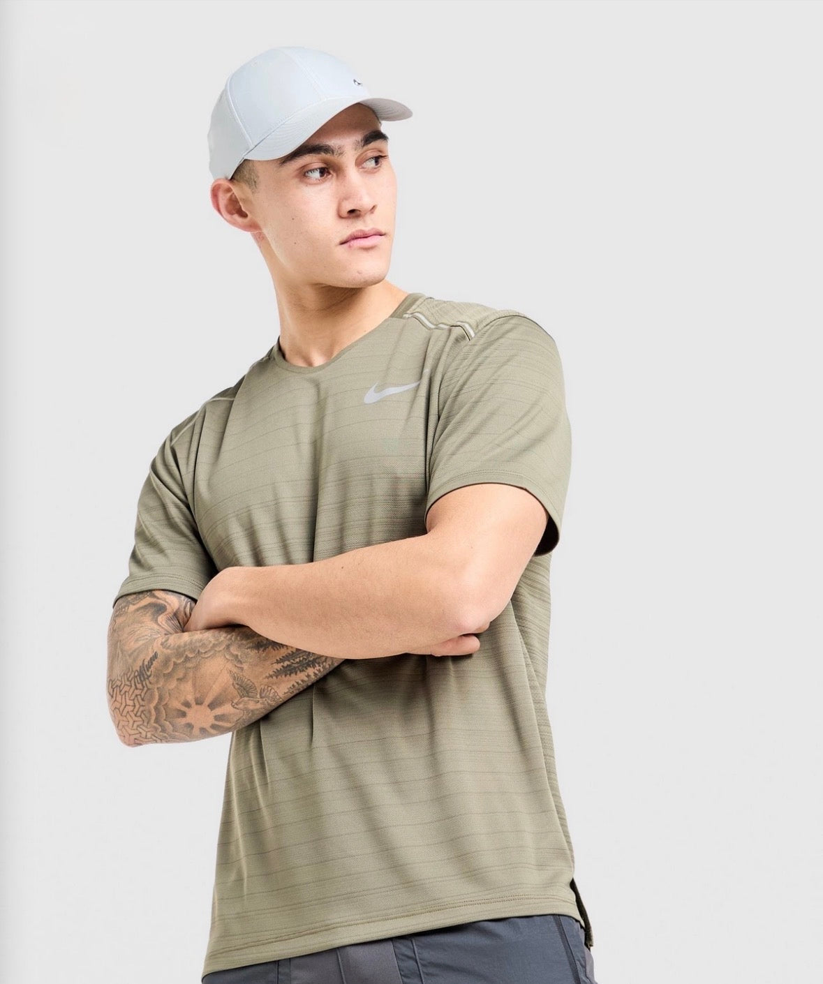 T-shirt Running Nike - Vert Kaki
